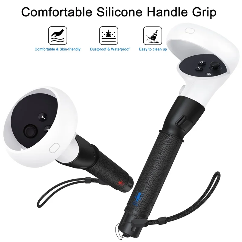 1 par till Meta Quest 2 VR-förlängningsgrepp VR-spelkontrollerns handtag - Svart