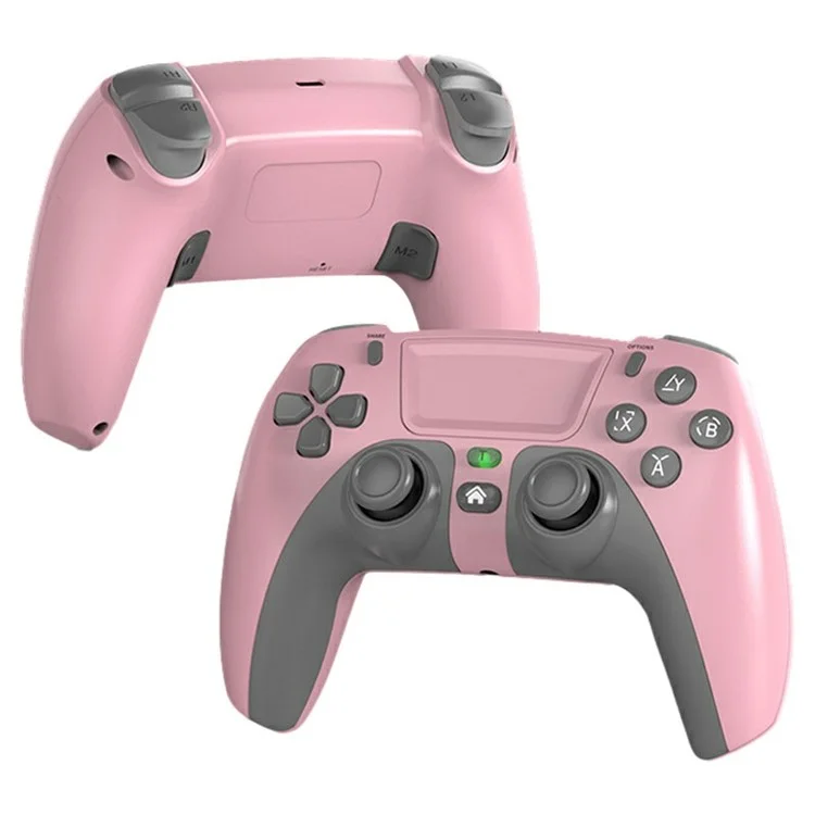 P08 PS4 Controlador de Juego Bluetooth Inalámbrico Compatible Con PS4, Android, Ios, Switch - Rosa / Gris