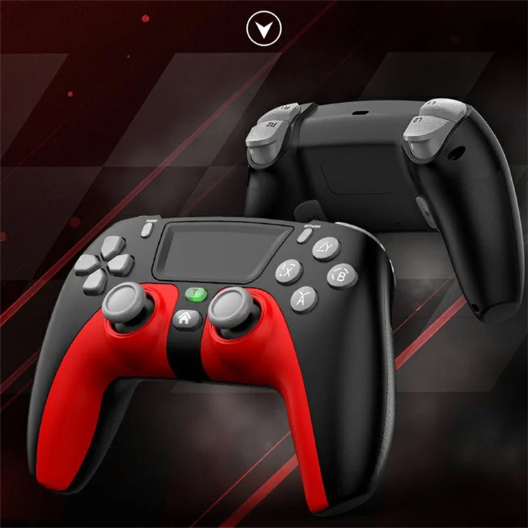 P08 PS4 Wireless Bluetooth-compatible Game Controller Compatible with PS4, Android, iOS, Switch - White / Black