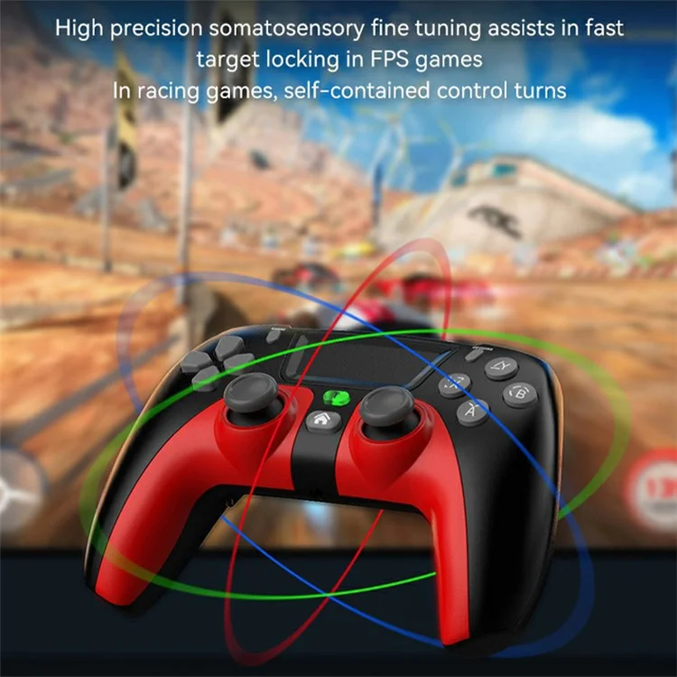 P08 PS4 Wireless Bluetooth-compatible Game Controller Compatible with PS4, Android, iOS, Switch - White / Black