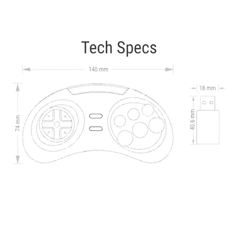 RETROFLAG для Nintendo Switch / MD Mini / Компьютер 2.4G Gamepad Беспроводной геймпад