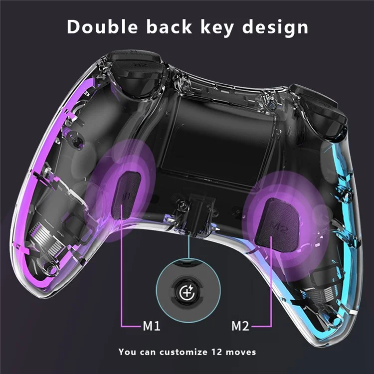 SO3 Per Nintendo Switch Phone Laptop Game Controller RGB Transparent Bluetooth Gamepad