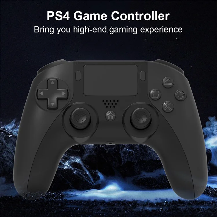 TOPWOLF HS-PS4252 For PS4 Bluetooth-compatible Controller PC Programmable Dual Vibration Gamepad - Black