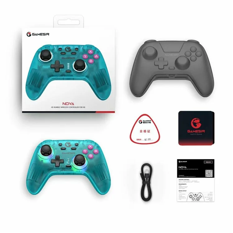 GAMESIR Nova Bluetooth / 2.4G Sem Fio / Gamepad com Fio Função Turbo - Verde Transparente
