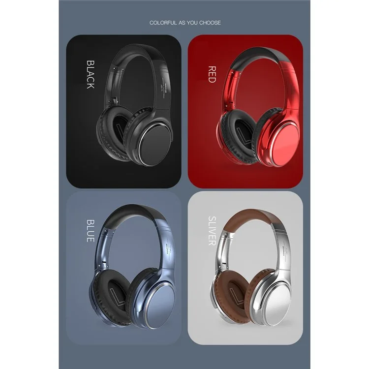 VJ901 Bluetooth-compatible 5.0 Headphones Wireless Over Ear Headset - Blue