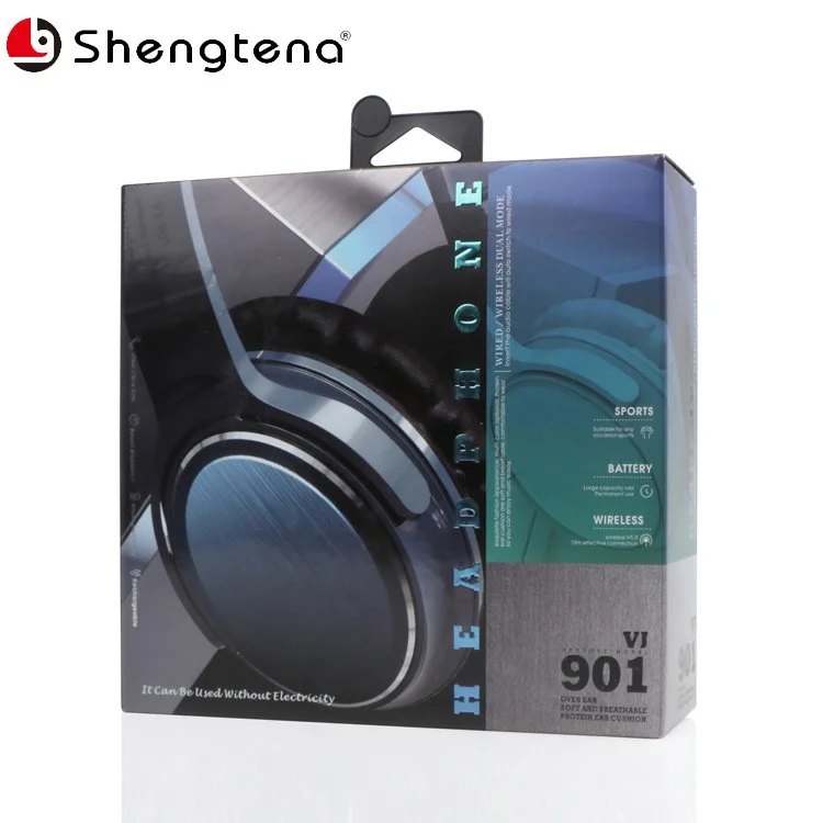 VJ901 Bluetooth-compatible 5.0 Headphones Wireless Over Ear Headset - Blue