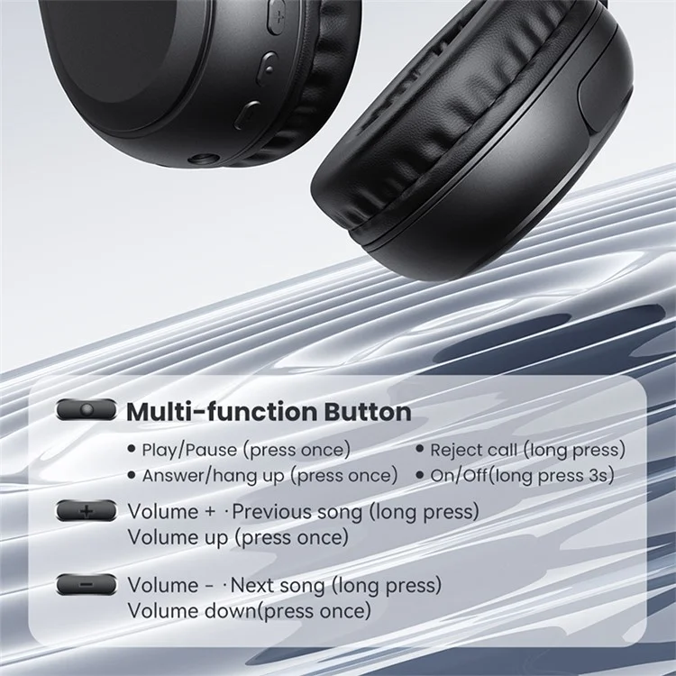 USAMS YG23 Fones de Ouvido Bluetooth 5.3 Over Ear Headset com Até 40H de Duração da Bateria