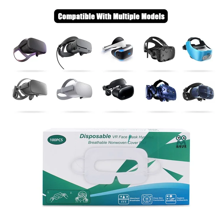 Para PICO 4 / Neo 3 / Oculus Quest 2 Máscara facial desechable de tela no tejida para auriculares VR (100 UNIDADES)