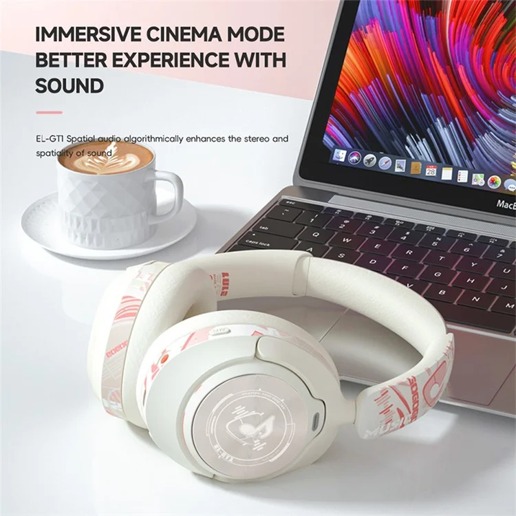GT1 Bluetooth-compatible 5.4 Wireless Headset ANC Noise Reduction Gaming Headphones - Pink