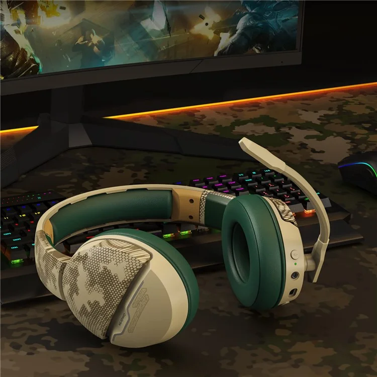 NUBWO G08 Casque sans fil 2,4 GHz / Bluetooth over-ear pour le jeu Faible latence Casque stéréo de jeu E-Sports
