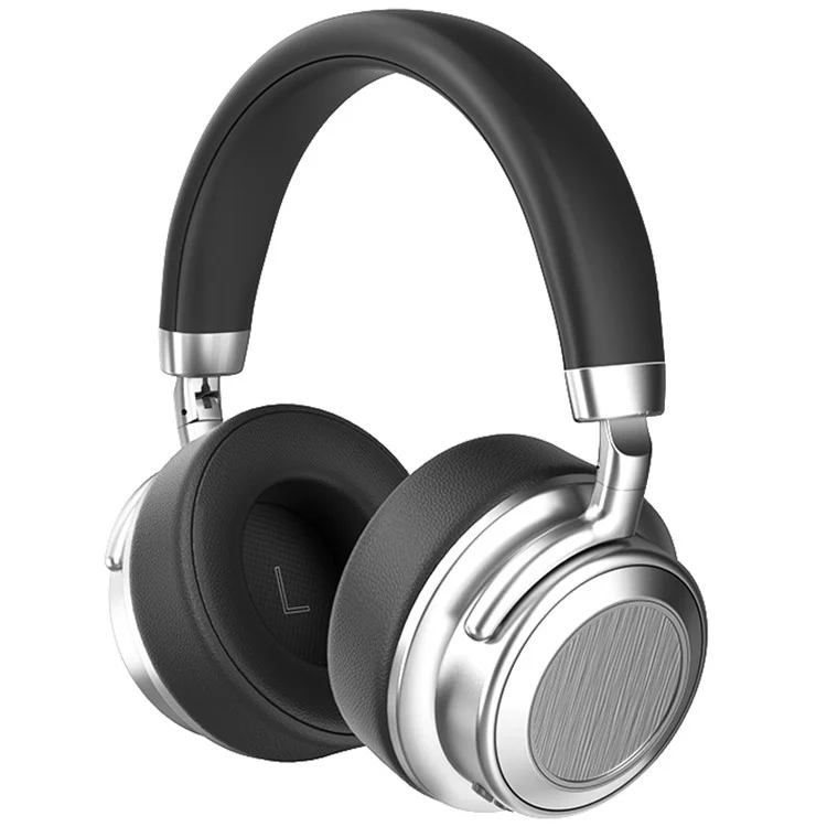 Casque sans fil rétro en métal CR-9 avec écouteurs supra-auriculaires Bluetooth 5.4 HiFi Music Gaming - Argent+Noir