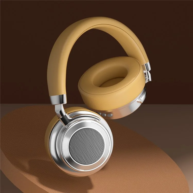 Casque sans fil rétro en métal CR-9 avec écouteurs supra-auriculaires Bluetooth 5.4 HiFi Music Gaming - Argent+Noir