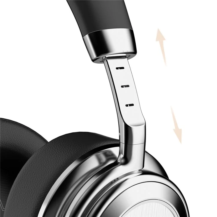 Casque sans fil rétro en métal CR-9 avec écouteurs supra-auriculaires Bluetooth 5.4 HiFi Music Gaming - Argent+Noir