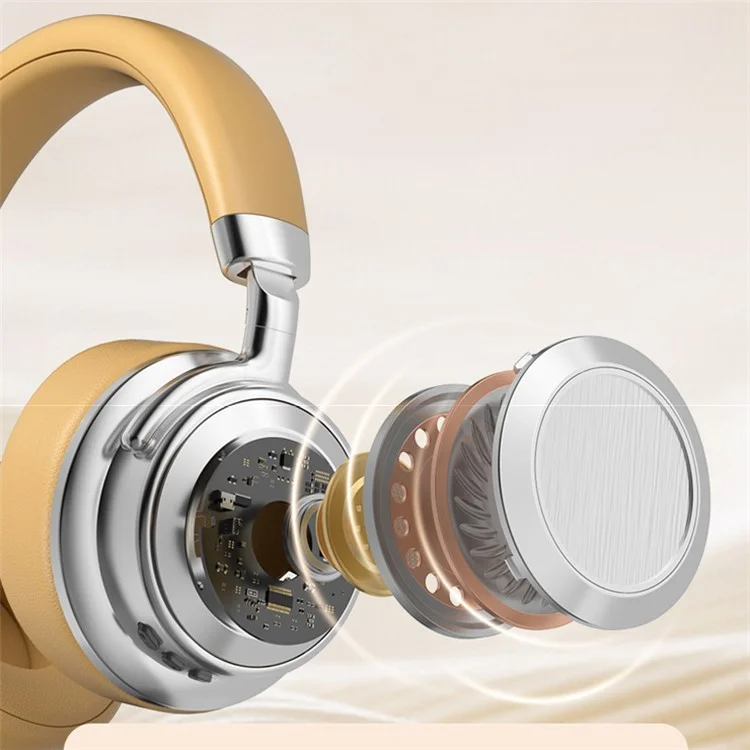 Casque sans fil rétro en métal CR-9 avec écouteurs supra-auriculaires Bluetooth 5.4 HiFi Music Gaming - Argent+Noir