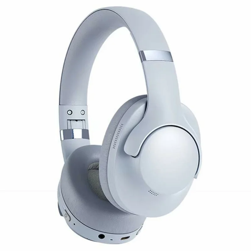 BT048 Active Noise Cancelling Wireless Headphone Bluetooth-compatible Heavy Bass Over-Ear Gaming Music Headset - Baby Blue