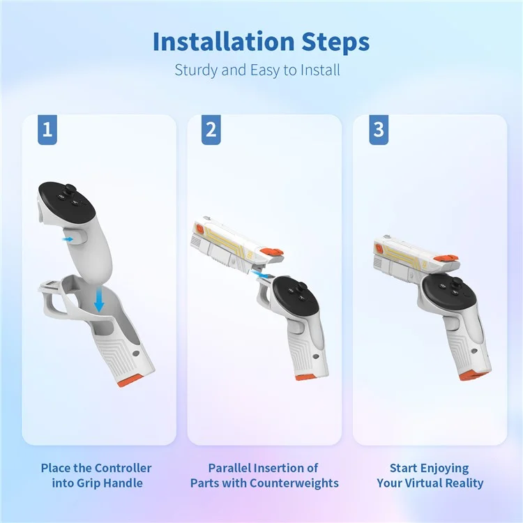 AMVR per Meta Quest 3 VR Gun Stock Controller Grips Extension Handle Retrofitting Accessori