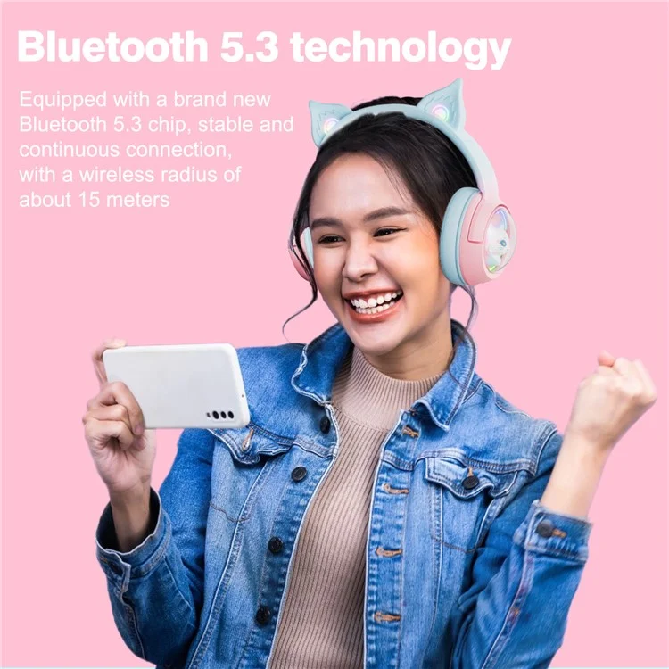ONIKUMA B5 2.4G Wireless / Bluetooth-compatible / Wired Over-Ear Headset Cute Cartoon Game Music Headphone