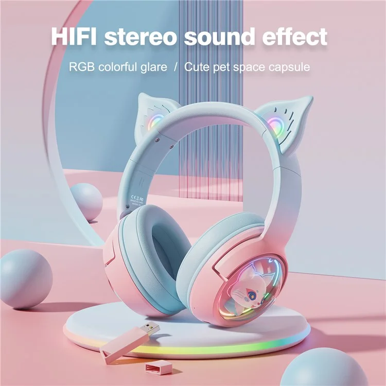 ONIKUMA B5 2.4G Wireless / Bluetooth-compatible / Wired Over-Ear Headset Cute Cartoon Game Music Headphone