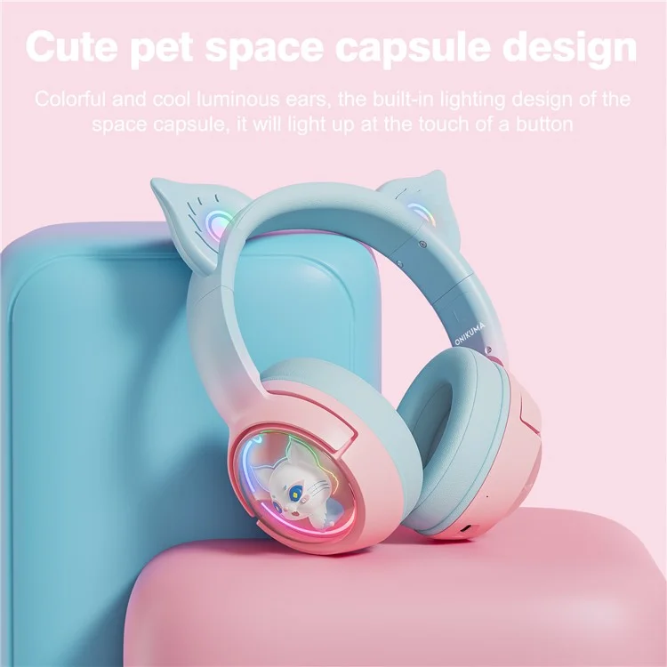 ONIKUMA B5 2.4G Wireless / Bluetooth-compatible / Wired Over-Ear Headset Cute Cartoon Game Music Headphone