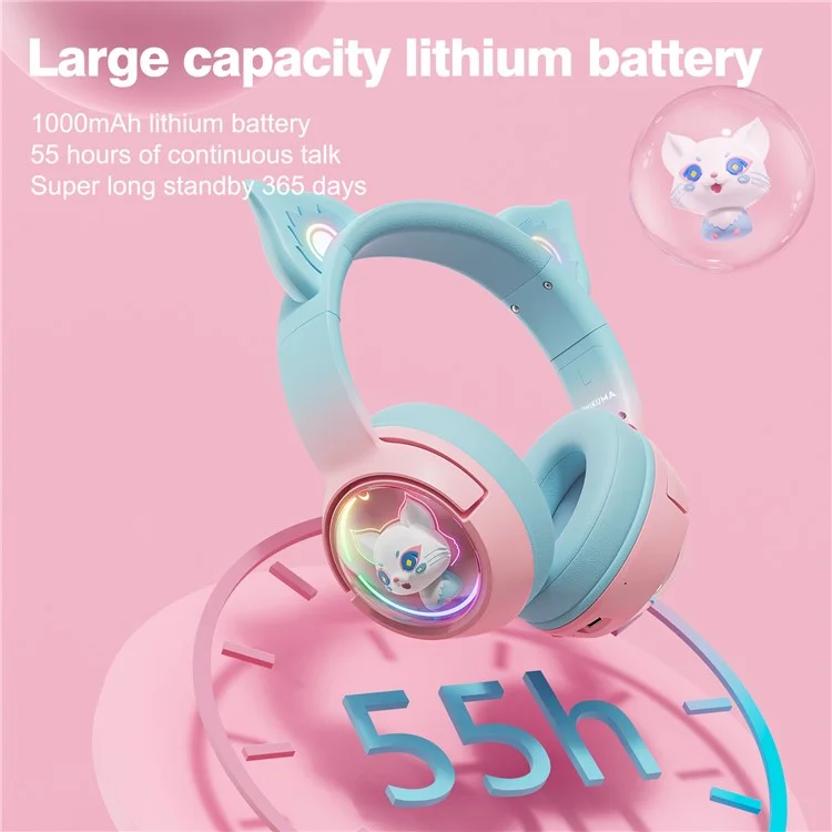 ONIKUMA B5 2.4G Wireless / Bluetooth-compatible / Wired Over-Ear Headset Cute Cartoon Game Music Headphone