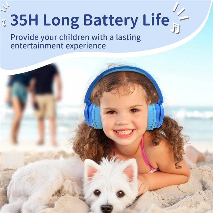 WIWU KTD-2 Kids Over-Ear Bluetooth-compatible Headphone Wireless Earphone Children Music Headset - Blue