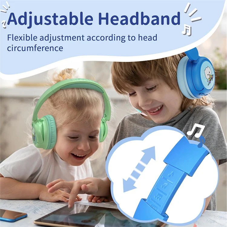 WIWU KTD-2 Kids Over-Ear Bluetooth-compatible Headphone Wireless Earphone Children Music Headset - Blue