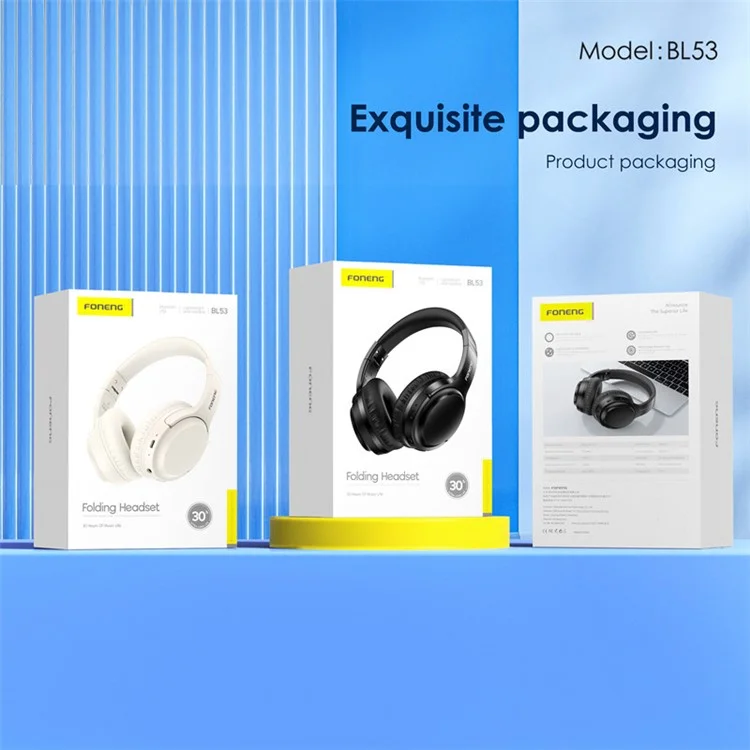 FONENG BL53 Cuffie Bluetooth Wireless Pieghevoli Over-Ear Gaming Music Headset - Nero