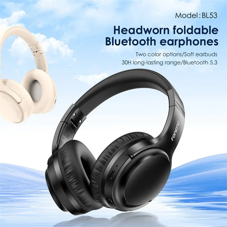 FONENG BL53 Cuffie Bluetooth Wireless Pieghevoli Over-Ear Gaming Music Headset - Nero