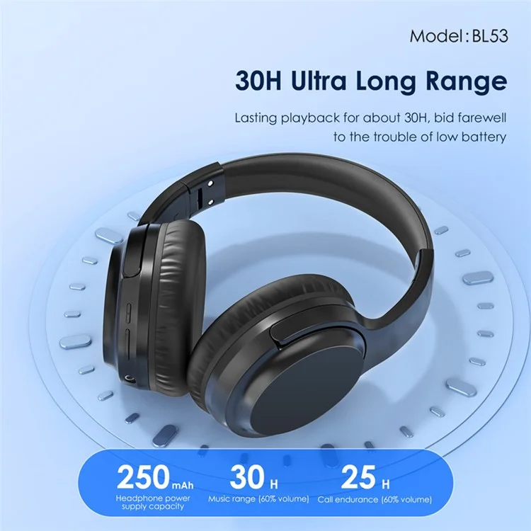FONENG BL53 Cuffie Bluetooth Wireless Pieghevoli Over-Ear Gaming Music Headset - Nero