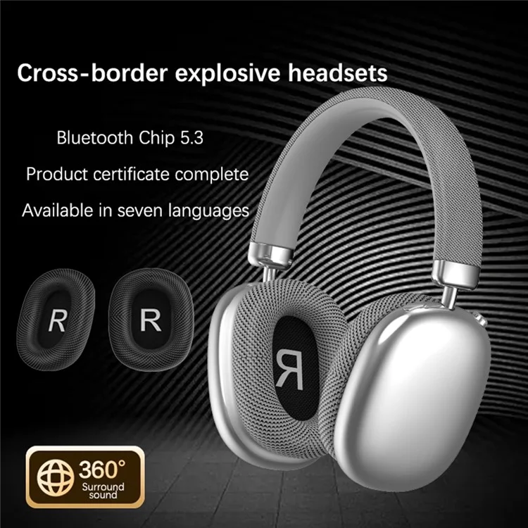 P959 Over-Ear-Kopfhörer Kabellos Bluetooth Gaming-Headset Ohrhörer für iPhone - Schwarz