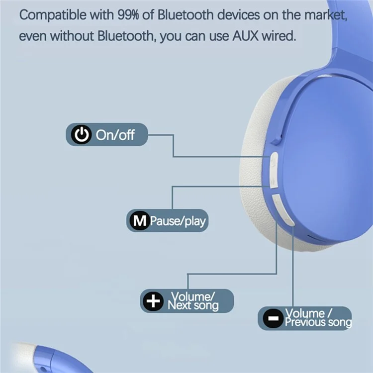 Беспроводные Bluetooth-наушники для игр VJE907 с наушниками, обеспечивающие мощный бас-звук - Черный