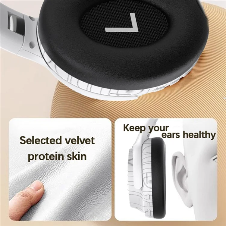 VJE906 Wireless Bluetooth-compatible Gaming Headset Sports Earphone Headphone with Multiple Music Effects - White