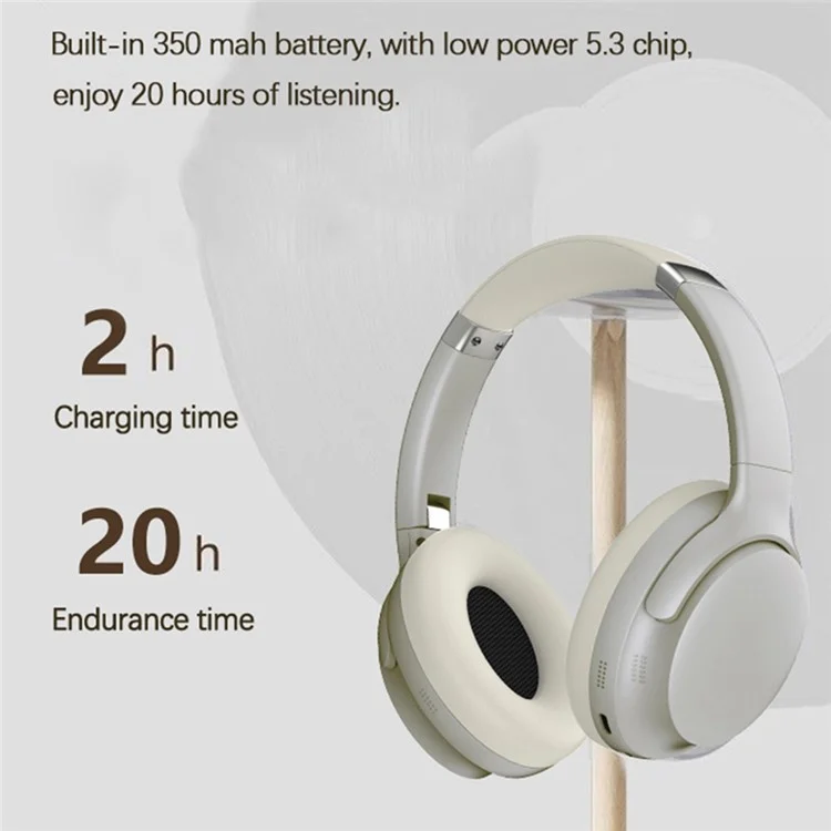 VJE906 Wireless Bluetooth-compatible Gaming Headset Sports Earphone Headphone with Multiple Music Effects - White