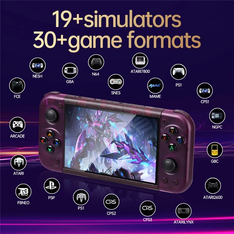 RG50XX 5-zoll-bildschirm Handheld Game Console Support Linux System HD TV Output, 15000+ Spiele - Blau