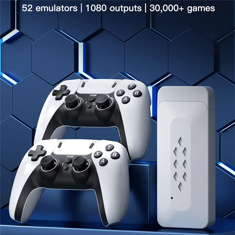 m22 Game Stick 4K, Dual 2.4G Wireless Game Controllers with 64G 30000+ Games for TV