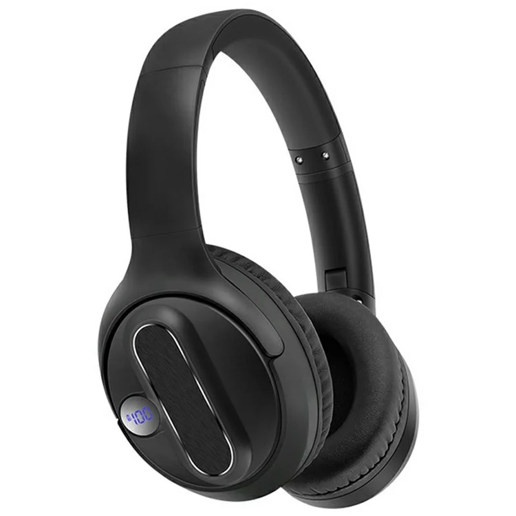 AKZ-13B Over-Ear Headphones HiFi Stereo Bluetooth-compatible 5.3 Foldable Headset with Battery Display - Black