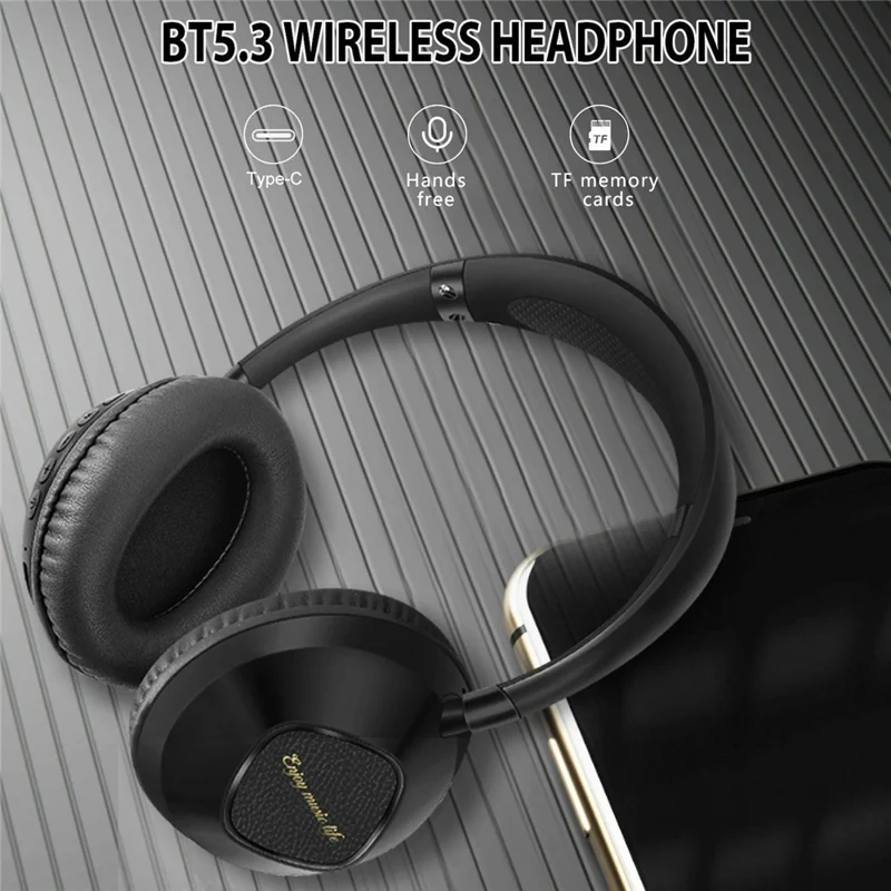 AKZ-18 Over-Ear-Kopfhörer mit Unterstützung für TF-Karte, HiFi-Sound, kabellosem Bluetooth-Headset - Schwarz