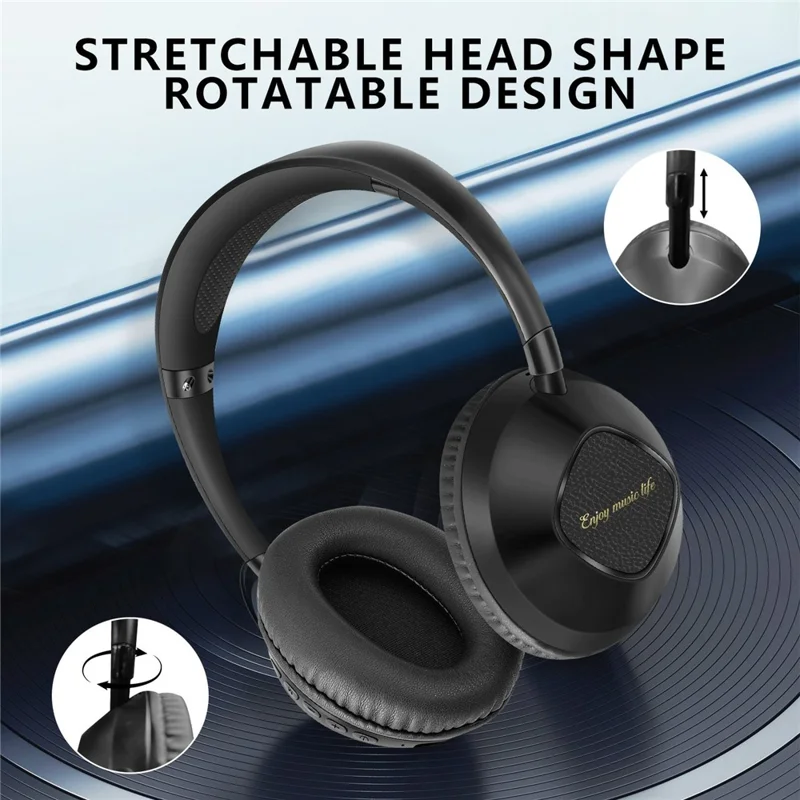 AKZ-18 Over-Ear-Kopfhörer mit Unterstützung für TF-Karte, HiFi-Sound, kabellosem Bluetooth-Headset - Schwarz
