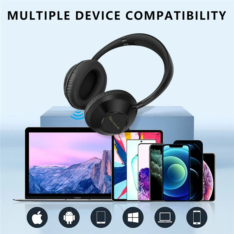 AKZ-18 Over-Ear-Kopfhörer mit Unterstützung für TF-Karte, HiFi-Sound, kabellosem Bluetooth-Headset - Schwarz