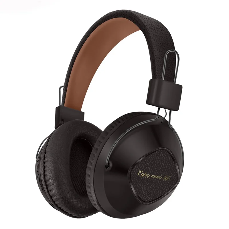 AKZ-17 Retro-Kopfhörer mit Unterstützung für TF-Karten, faltbar, Over-Ear-Bluetooth-Kopfhörer mit 3,5-mm-Buchse - Braun