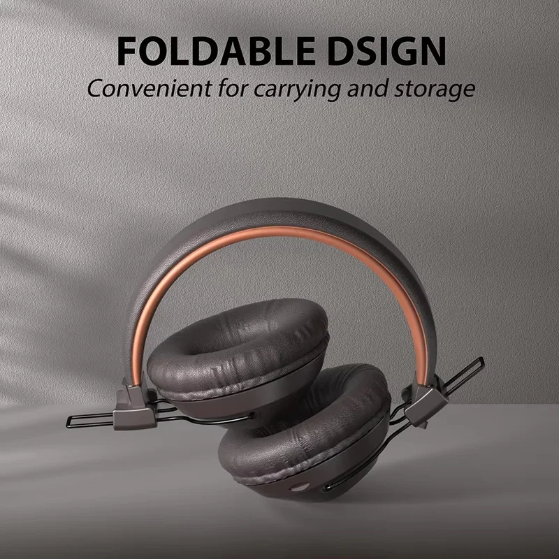 AKZ-17 Retro-Kopfhörer mit Unterstützung für TF-Karten, faltbar, Over-Ear-Bluetooth-Kopfhörer mit 3,5-mm-Buchse - Braun