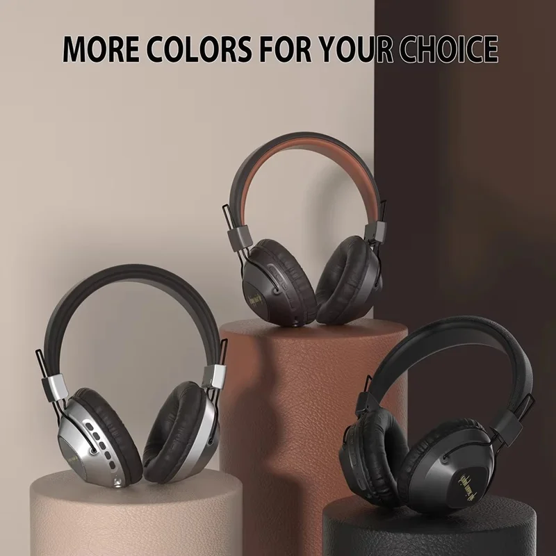 AKZ-17 Retro-Kopfhörer mit Unterstützung für TF-Karten, faltbar, Over-Ear-Bluetooth-Kopfhörer mit 3,5-mm-Buchse - Braun
