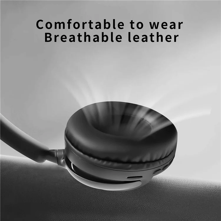 AKZ-25 Bluetooth-compatible 5.3 Over-Ear Headphones 100-Hour Standby Wireless Headset for Cellphone PC Laptop - Black