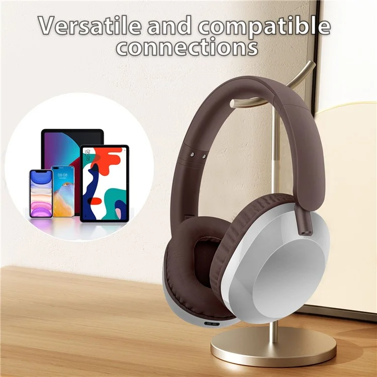 AKZ-30 Over-Ear Bluetooth-compatible 5.3 Headphones BT / TF / FM Modes HiFi Sound Wireless Headset - Brown