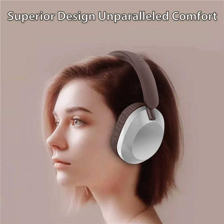 AKZ-30 Over-Ear Bluetooth-compatible 5.3 Headphones BT / TF / FM Modes HiFi Sound Wireless Headset - Brown