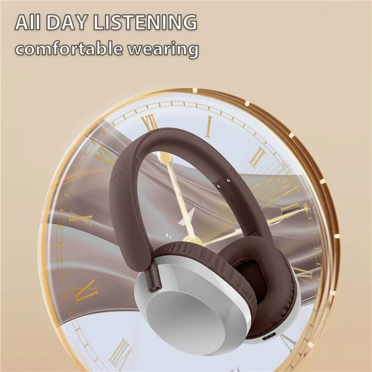 AKZ-30 Over-Ear Bluetooth-compatible 5.3 Headphones BT / TF / FM Modes HiFi Sound Wireless Headset - Brown