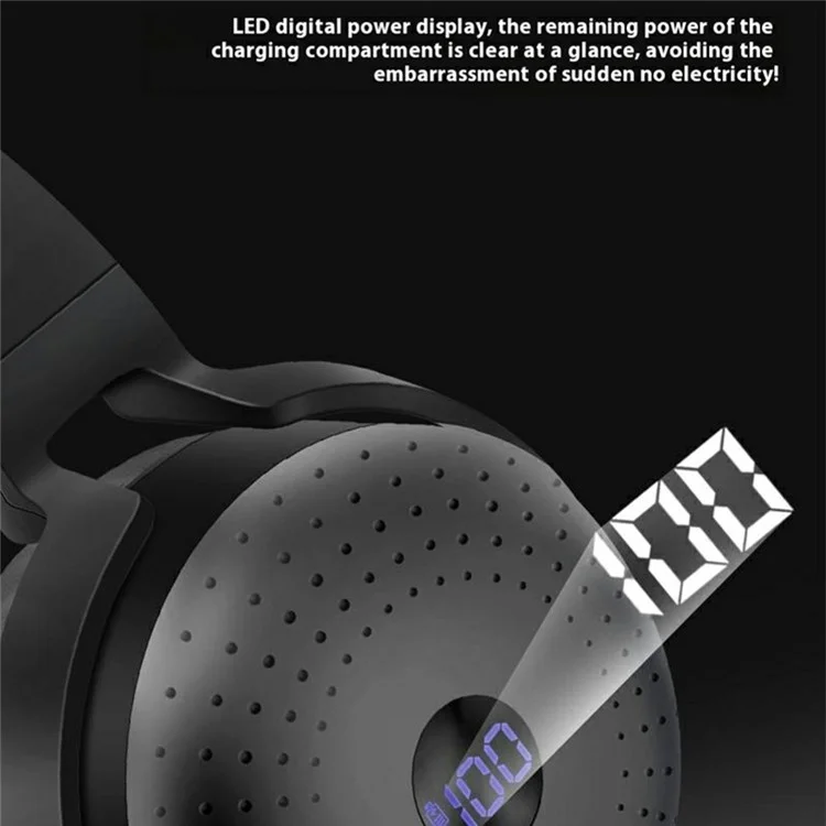 AKZ-M10 Over-Ear Bluetooth-compatible Headphone Foldable Power Bank Function Wireless Headset - Silver