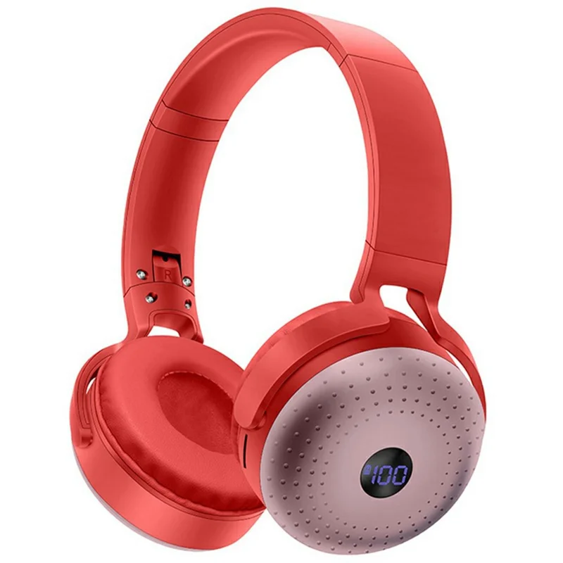 AKZ-M10 Over-Ear Bluetooth-compatible Headphone Foldable Power Bank Function Wireless Headset - Red
