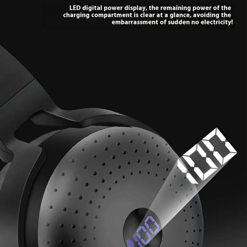 AKZ-M10 Over-Ear Bluetooth-compatible Headphone Foldable Power Bank Function Wireless Headset - Red