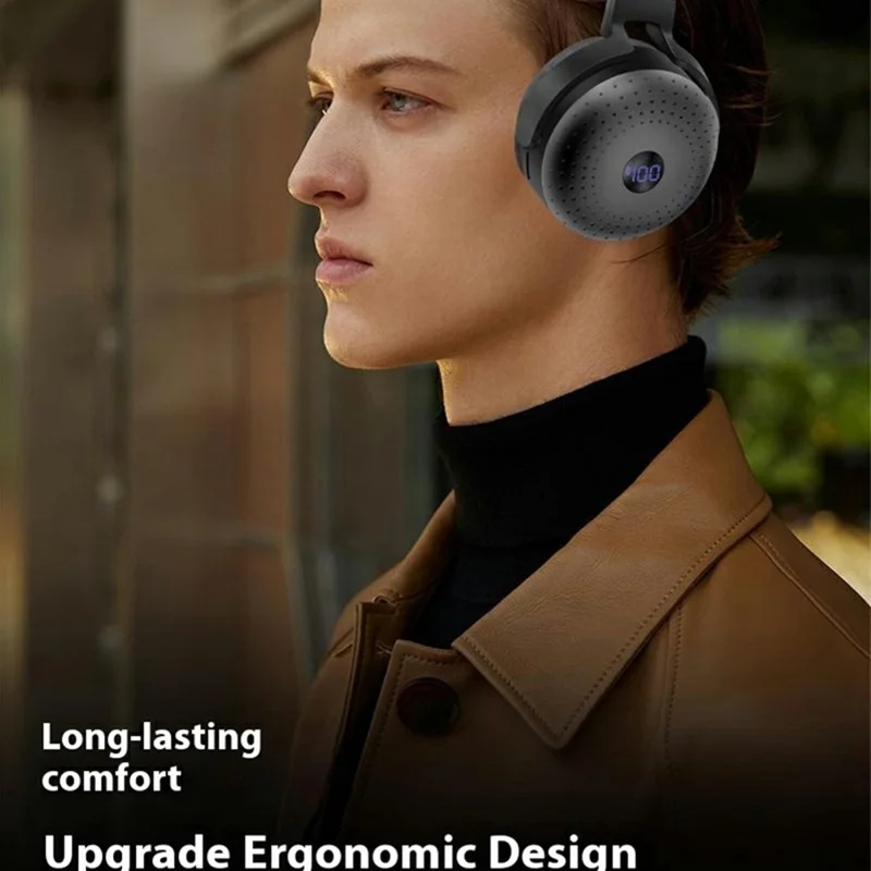 AKZ-M10 Over-Ear Bluetooth-compatible Headphone Foldable Power Bank Function Wireless Headset - Red